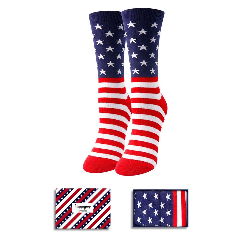 Happy Pop HAPPYPOP Patriots Gifts for Women - American Flag Republican Gifts for Women, 4th of July Socks, President Socks - Image 1